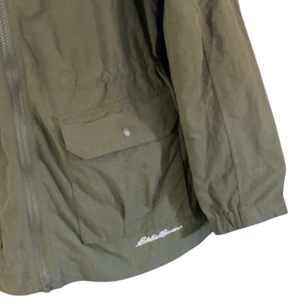Eddie Bauer Olive Green Utility Field Jacket M Cinch Waist Travel Lightweight - Picture 5 of 12